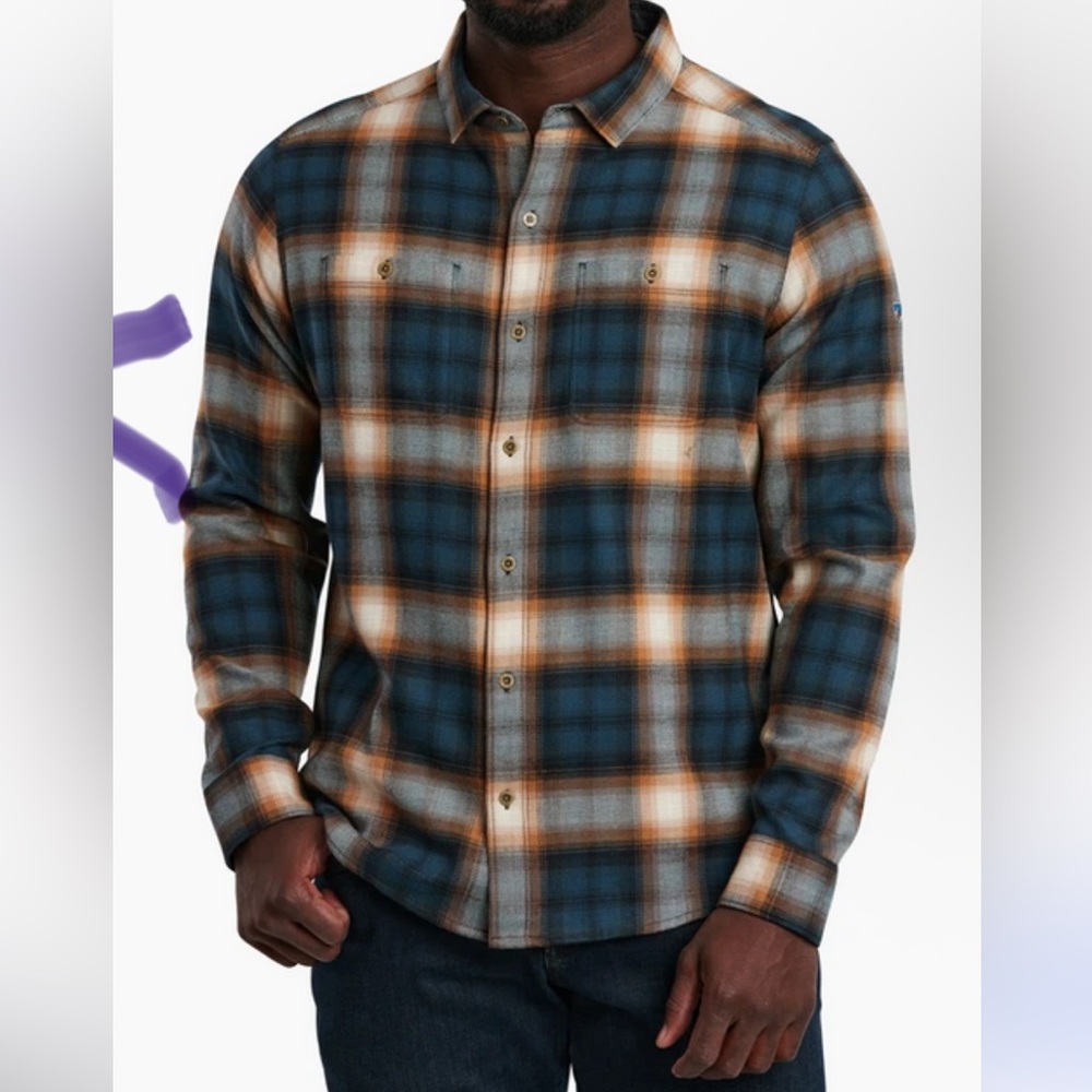 KUHL mens medium Law flannel long sleeve button down top